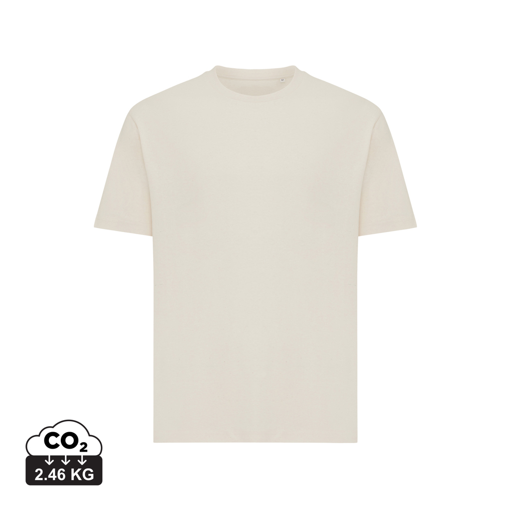 T-shirt publicitaire boxy coton recyclé unisexe 180g Iqoniq Teide natural raw